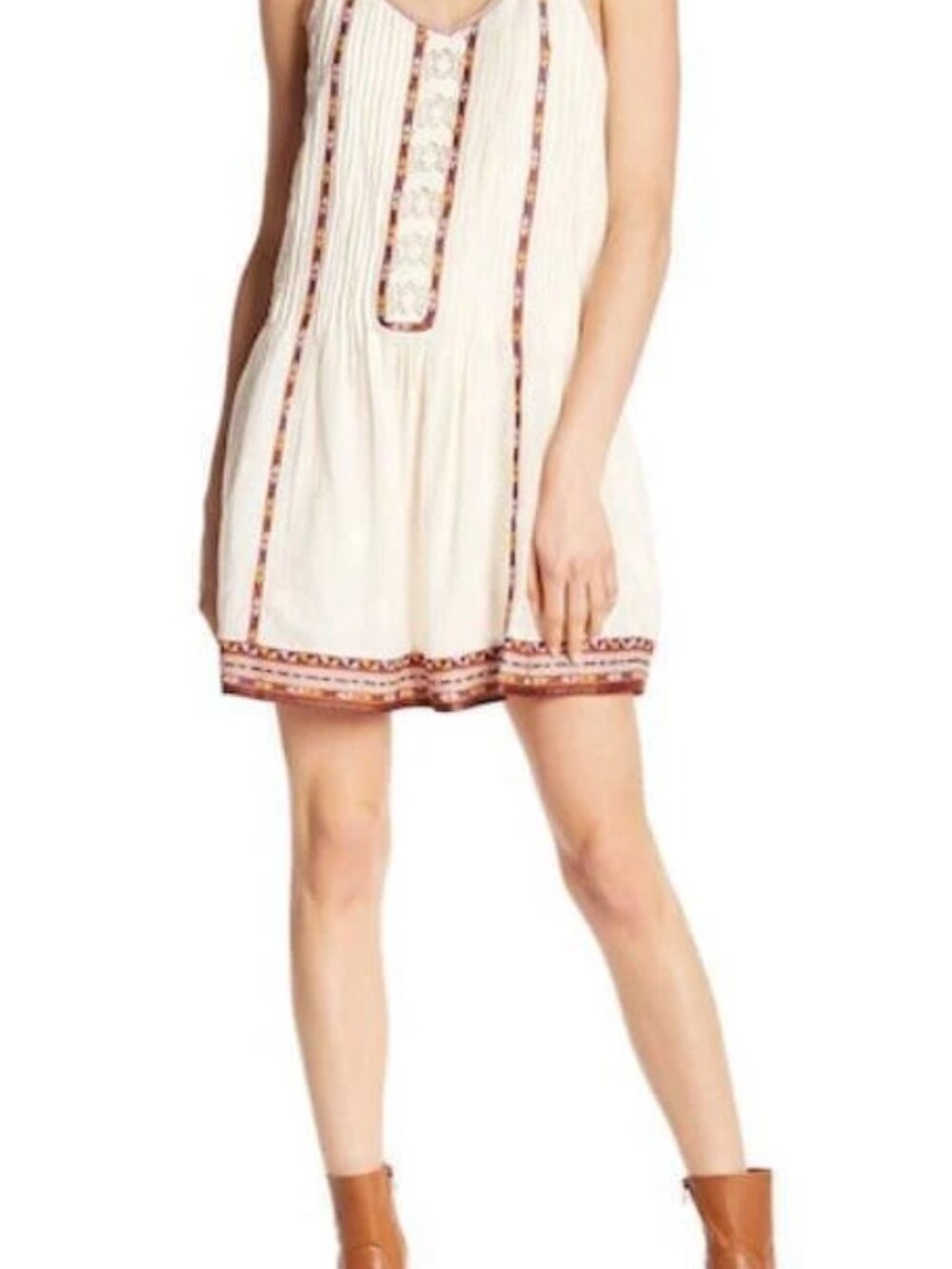 Joie New Dress Embroidered Cotton Slip Shift Chic Women's Sz M Ivory $318 - Picture 5 of 16